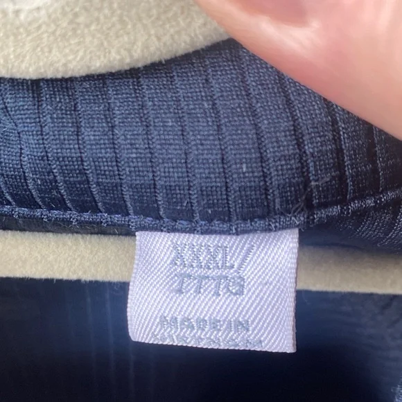 Navy Quarter-Zip Pullover with Embroidered Logo - Picture 3 of 9